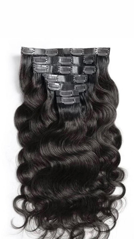Body wave seamless clip in extensions 